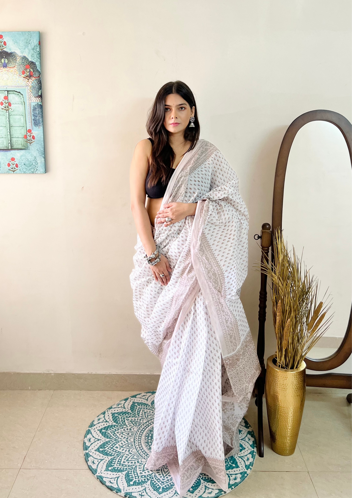 Buti Print Cotton Saree