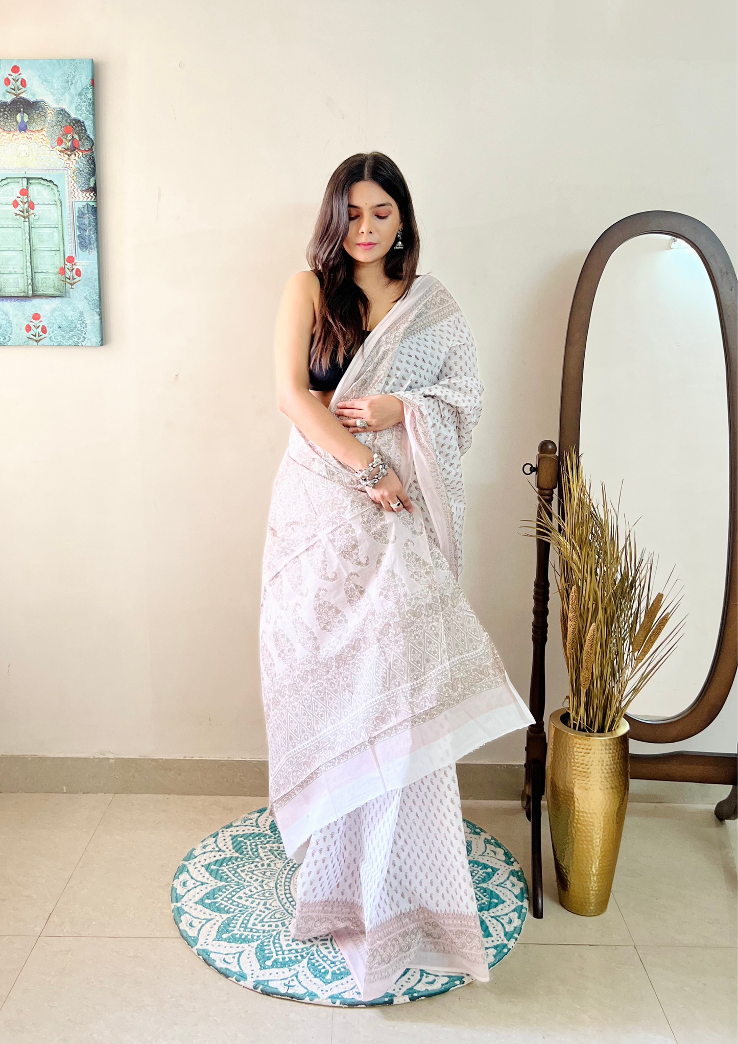 Buti Print Cotton Saree