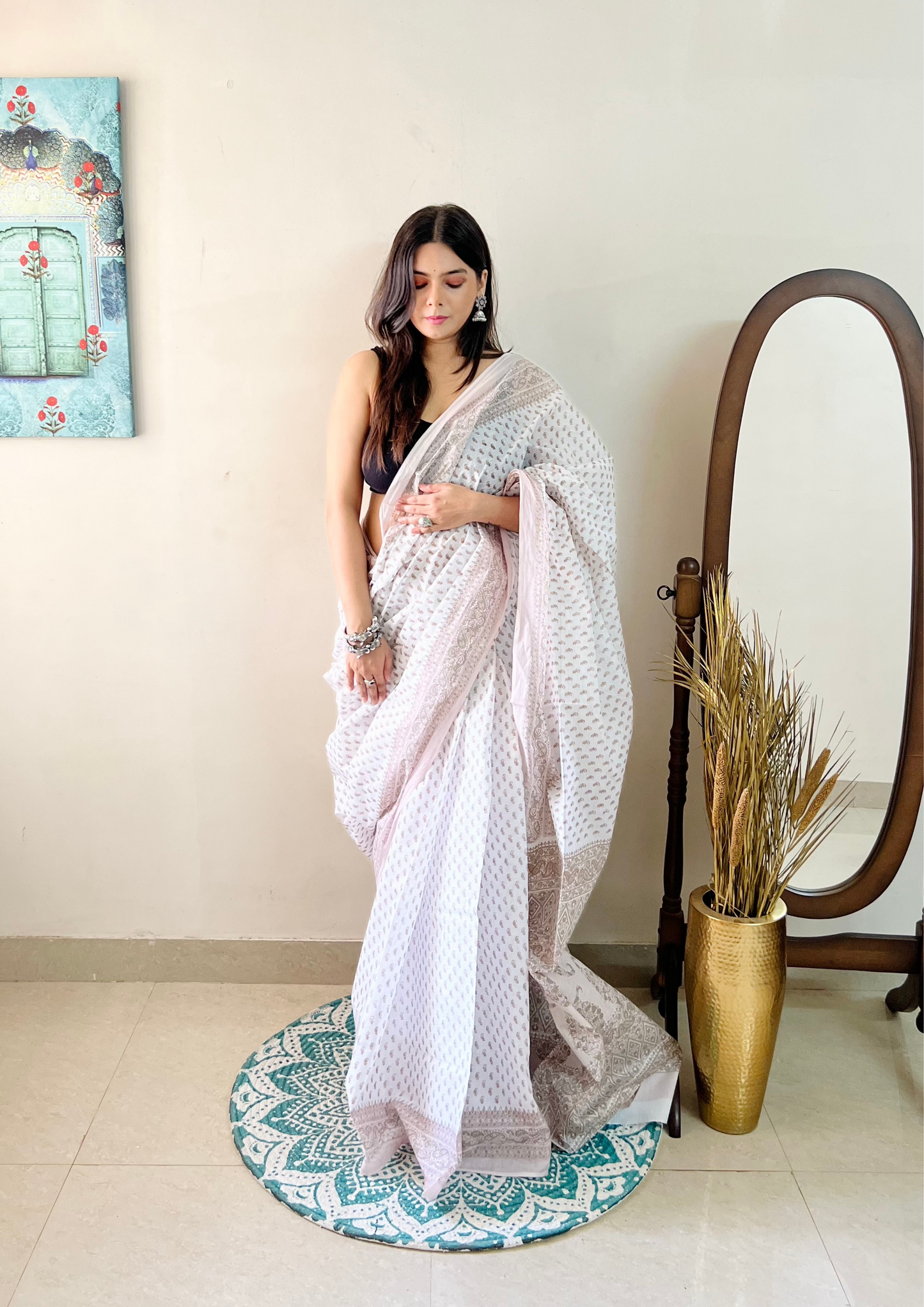 Buti Print Cotton Saree