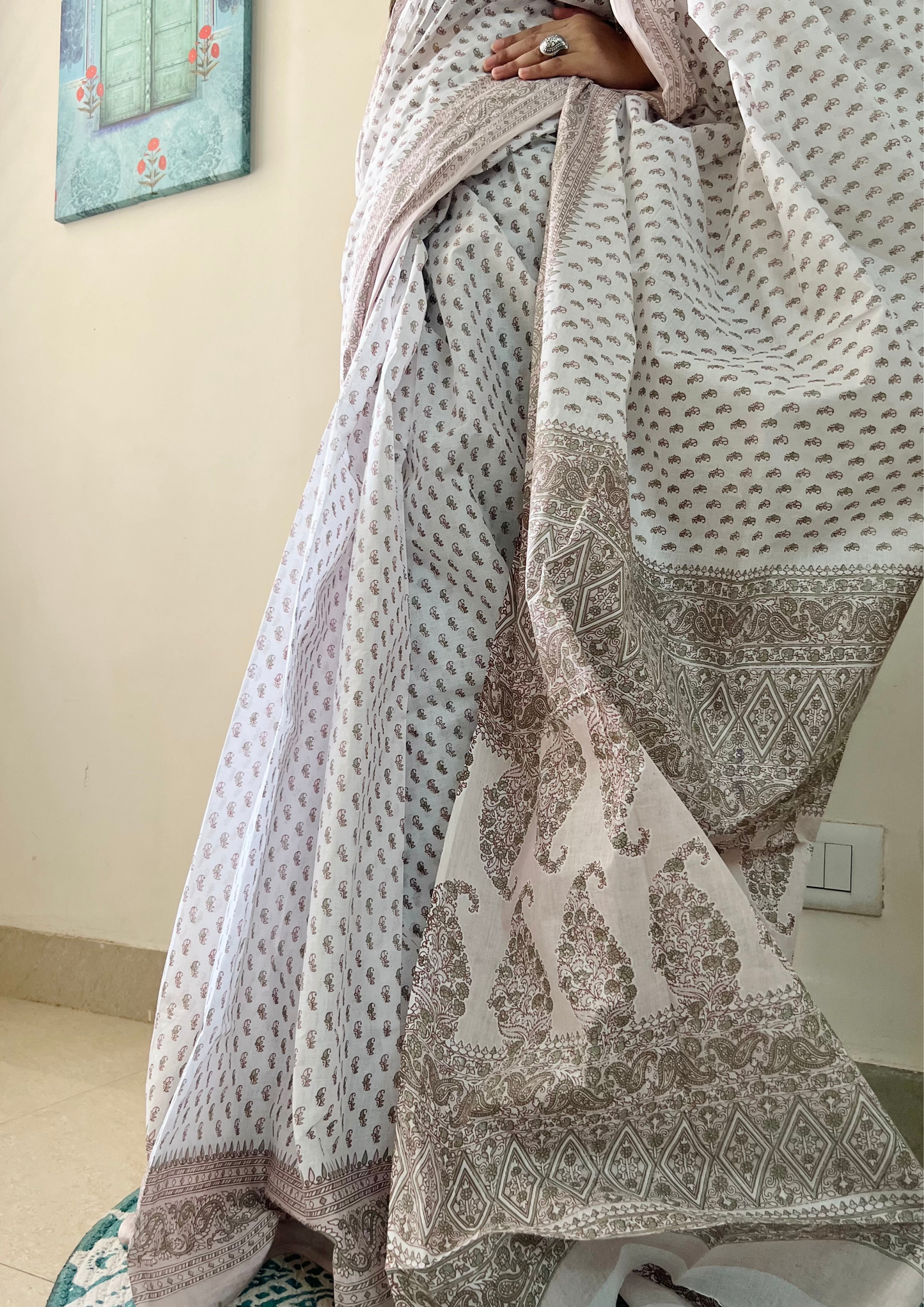 Buti Print Cotton Saree