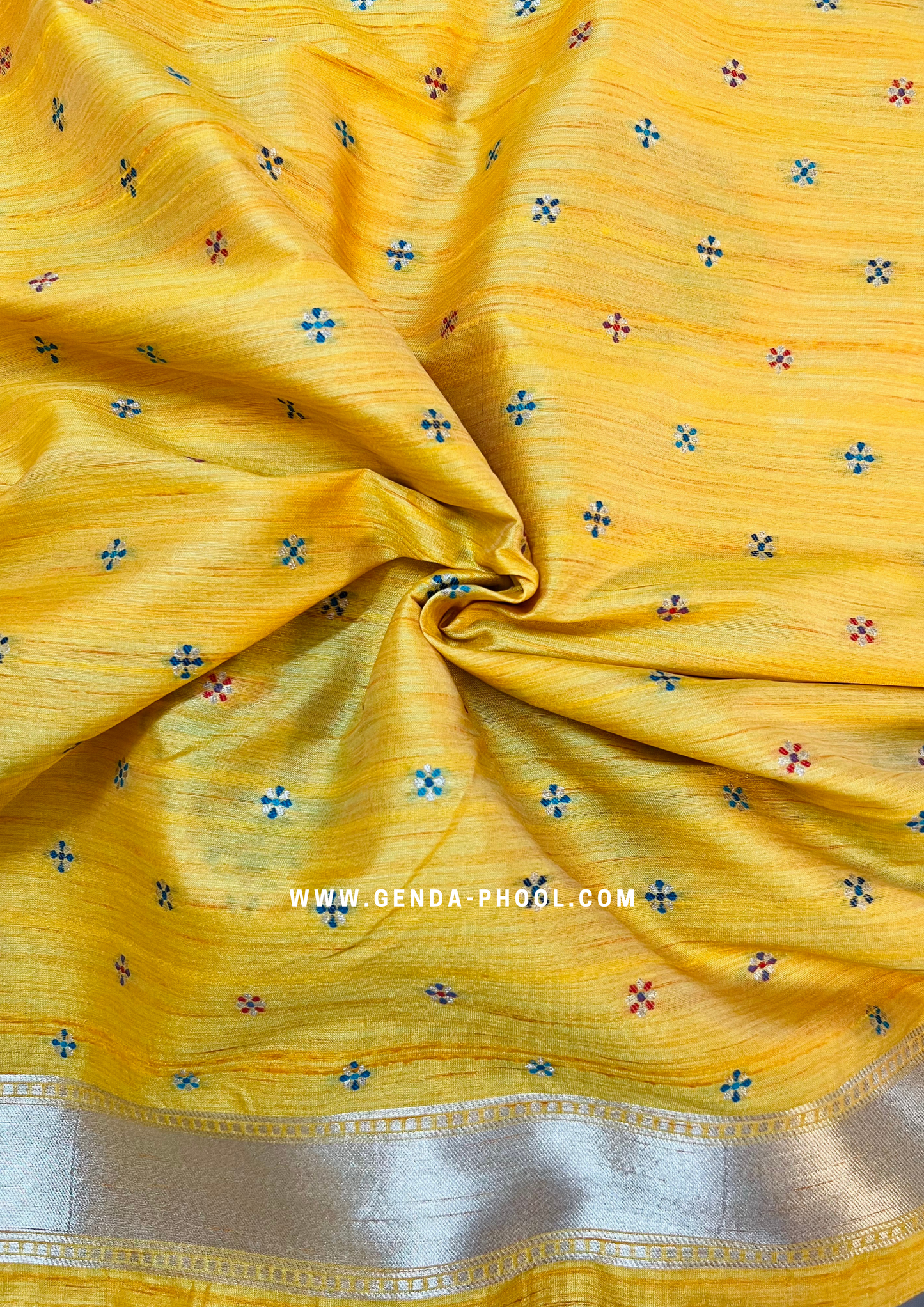 Tussar Silk Saree with Grand Zari Pallu and Thread butis