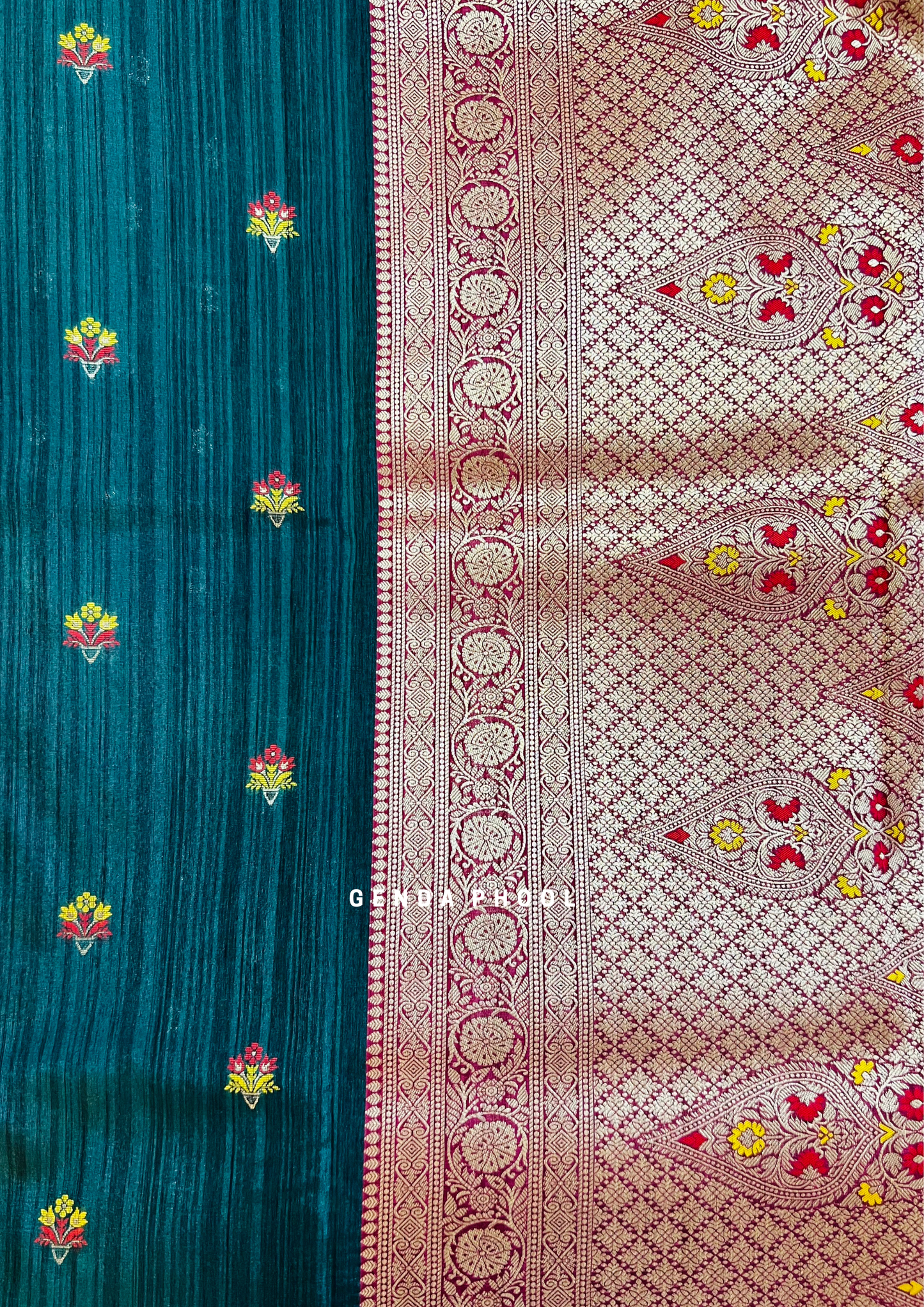 Tussar Silk Saree with Grand Zari Pallu and Thread butis