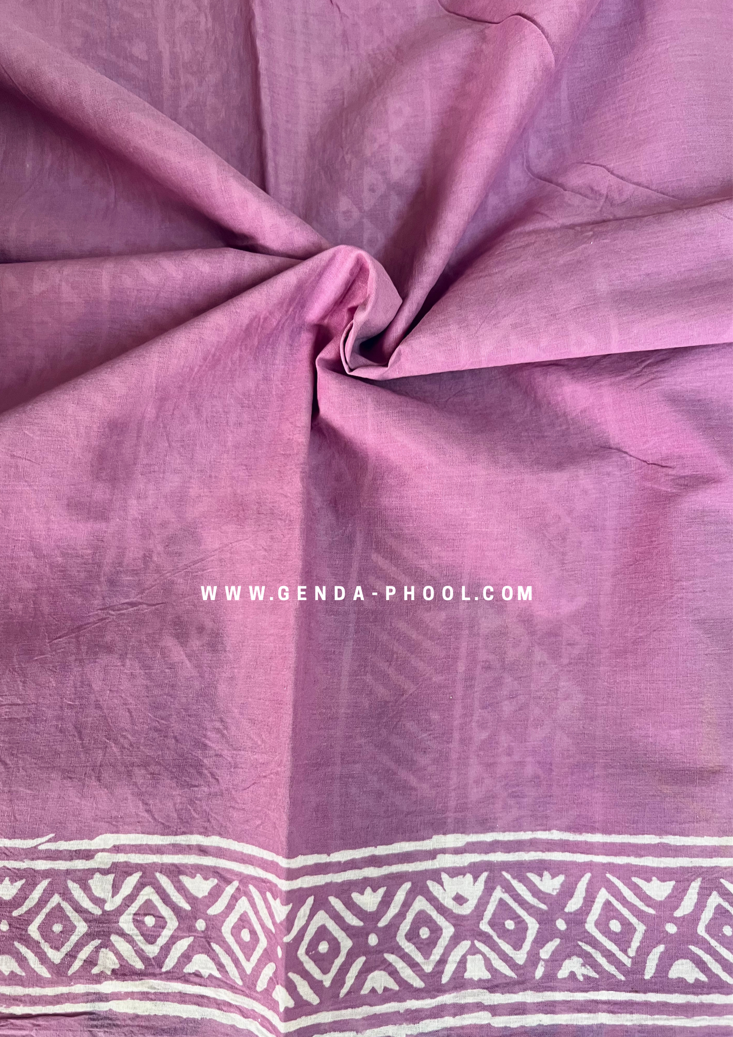 Dabu Handblock Printed Natural Dyed Mulmul Cotton Saree