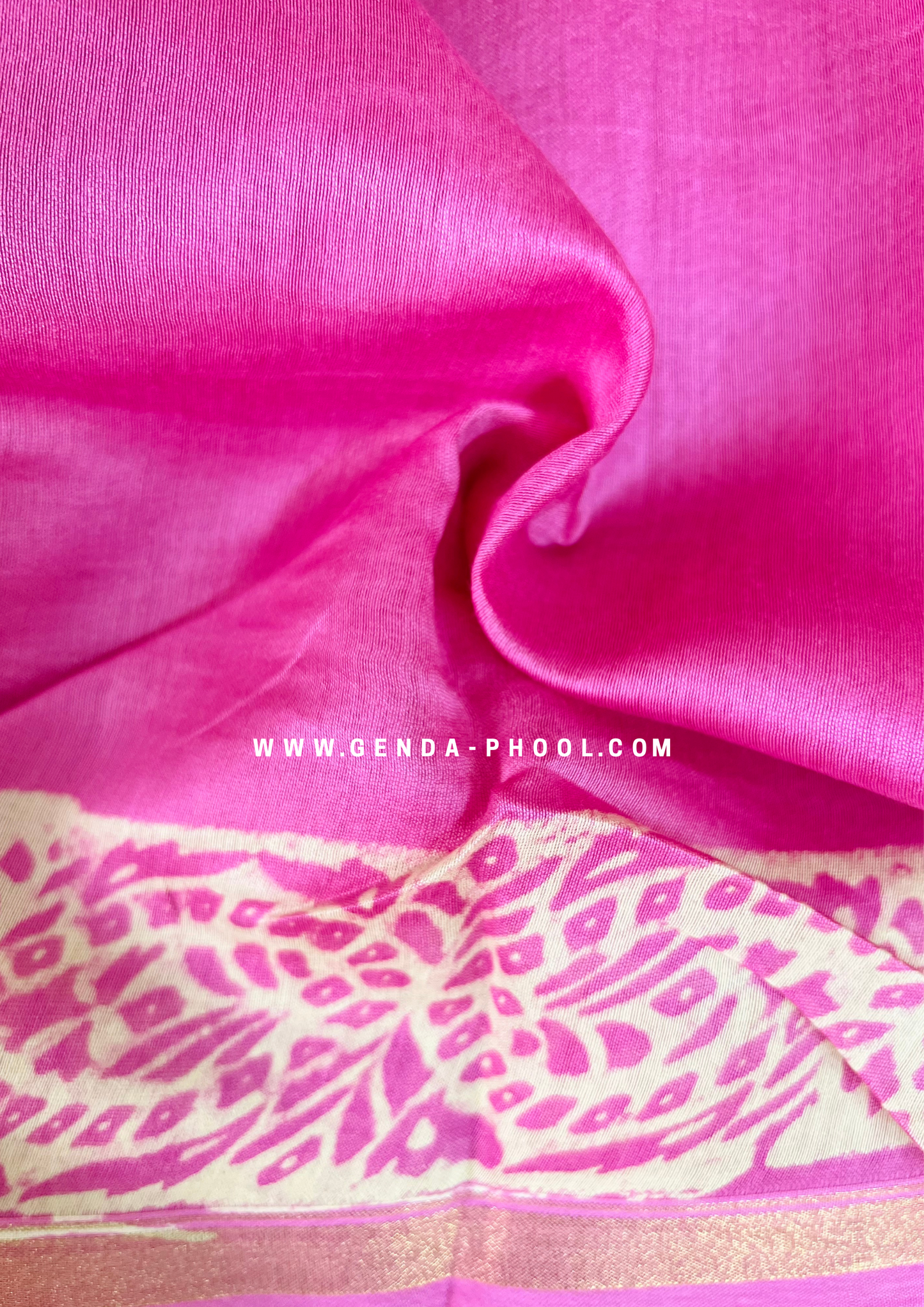 Handloom Dabu Handblock Printed Chanderi Silk Cotton Saree with Zari Border