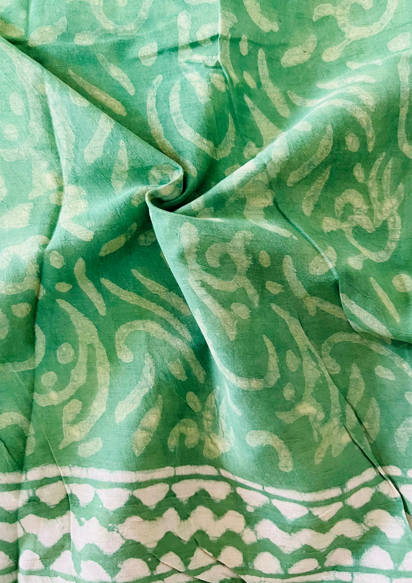 Dabu Handblock Printed Natural Dyed Mulmul Cotton Saree