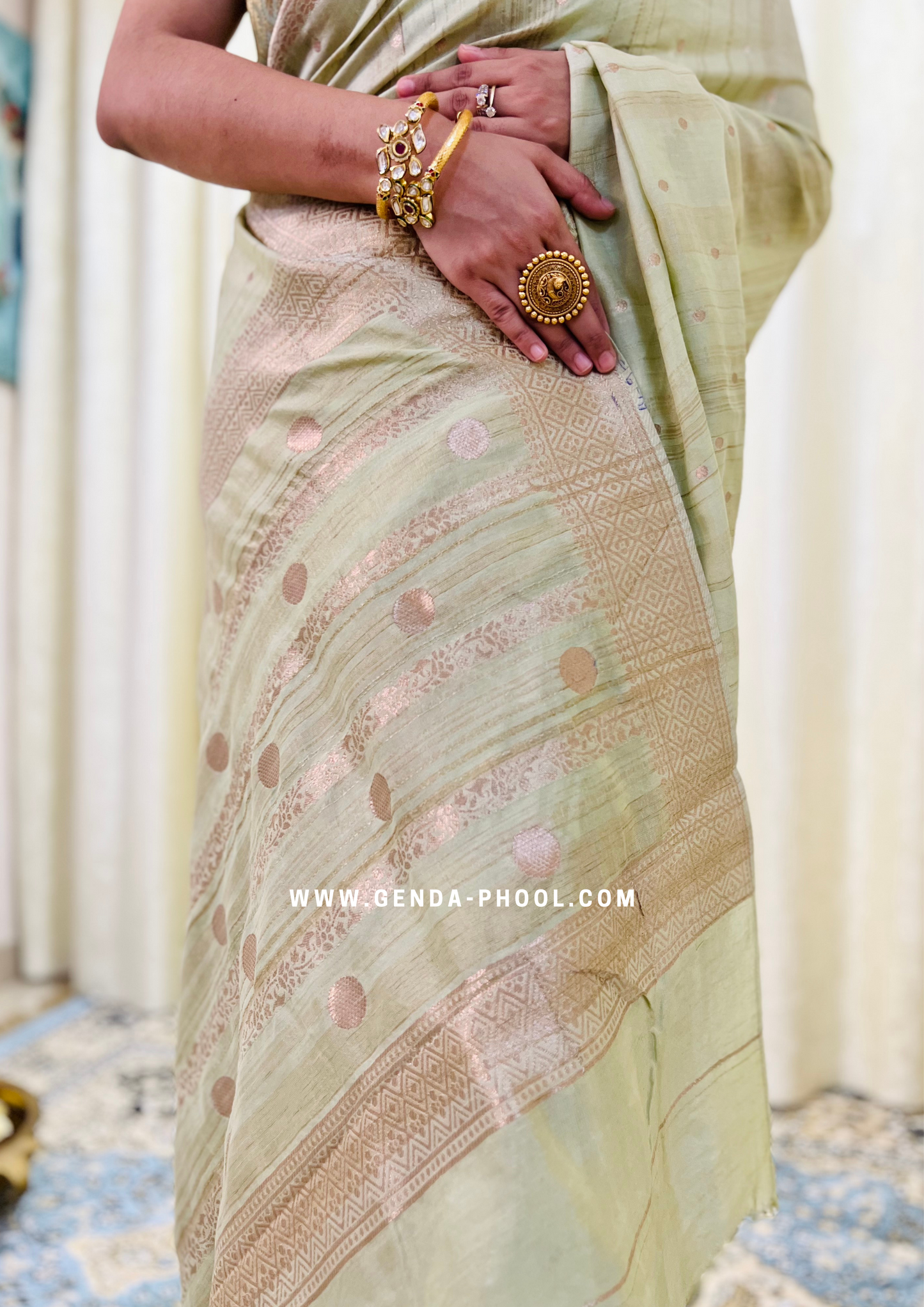 Pastel Silk Cotton Saree with Woven Zari Work