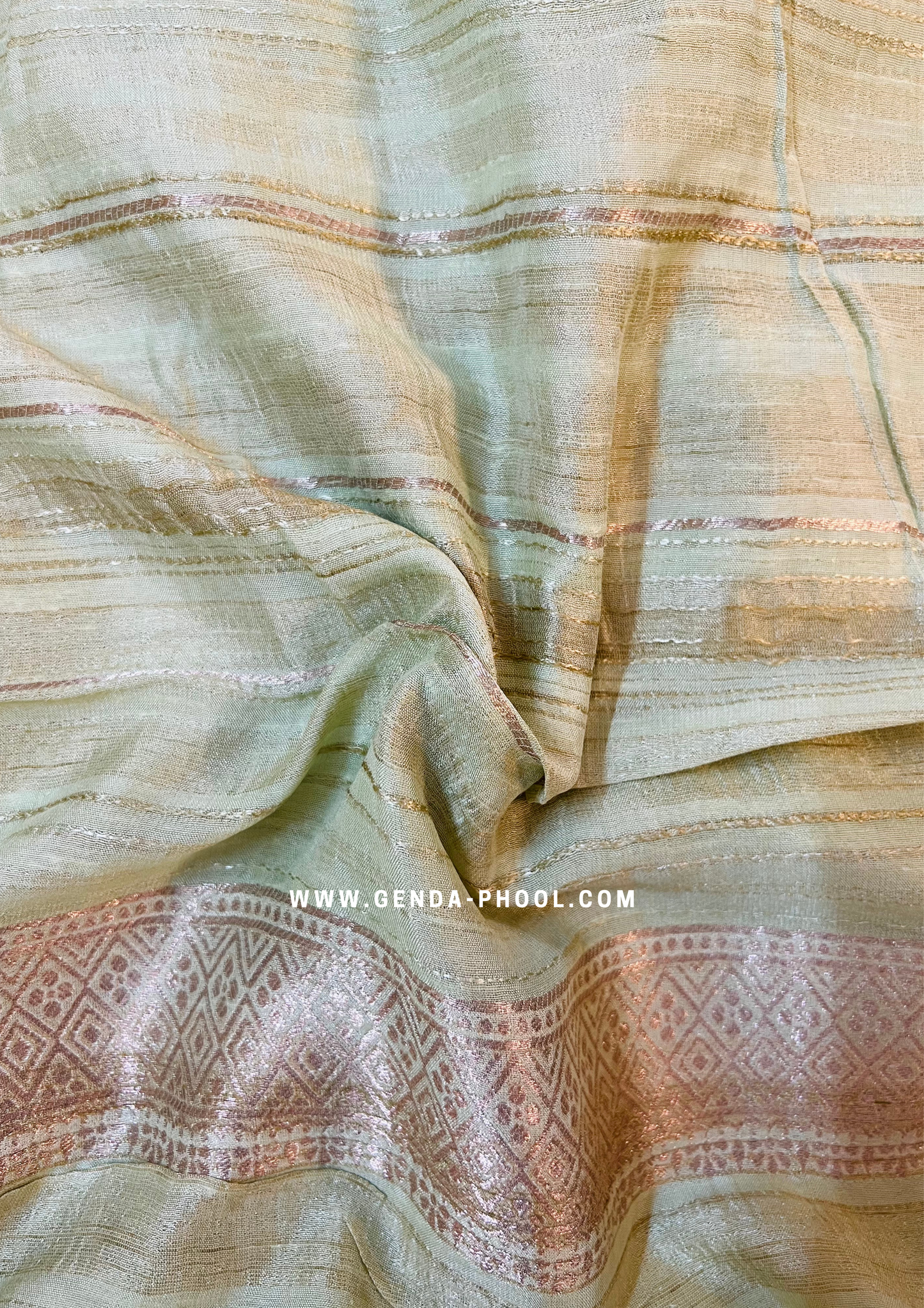 Pastel Silk Cotton Saree with Woven Zari Work