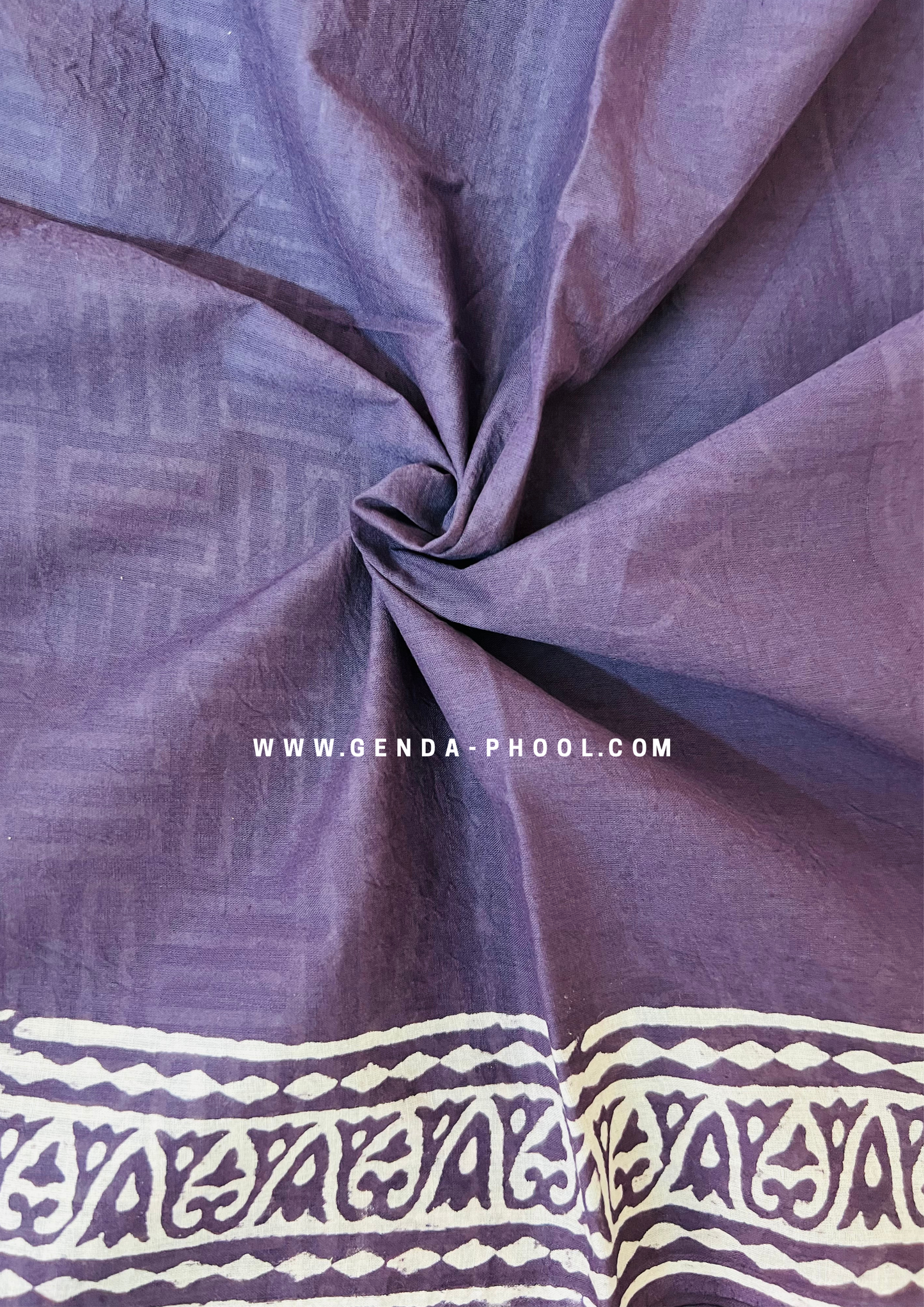 Dabu Handblock Printed Natural Dyed Mulmul Cotton Saree