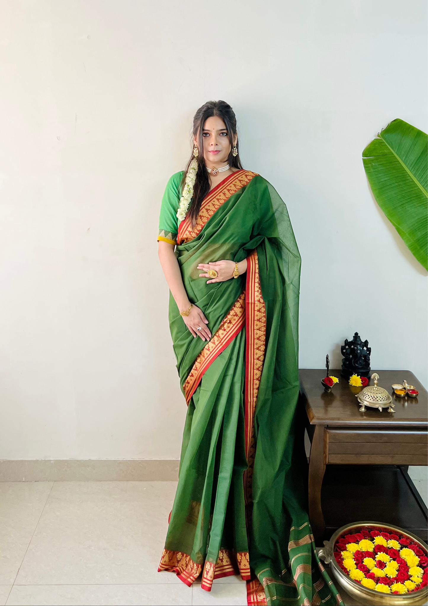 South Cotton Thread Border Saree