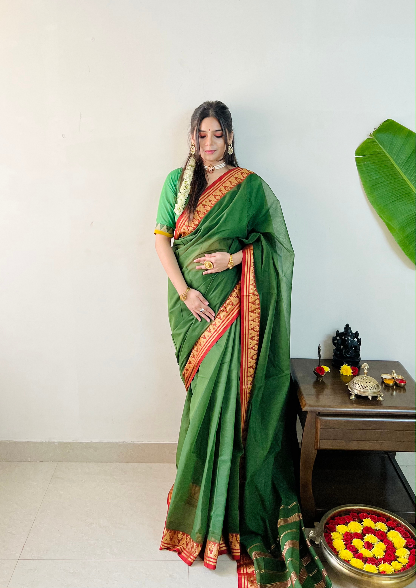 South Cotton Thread Border Saree