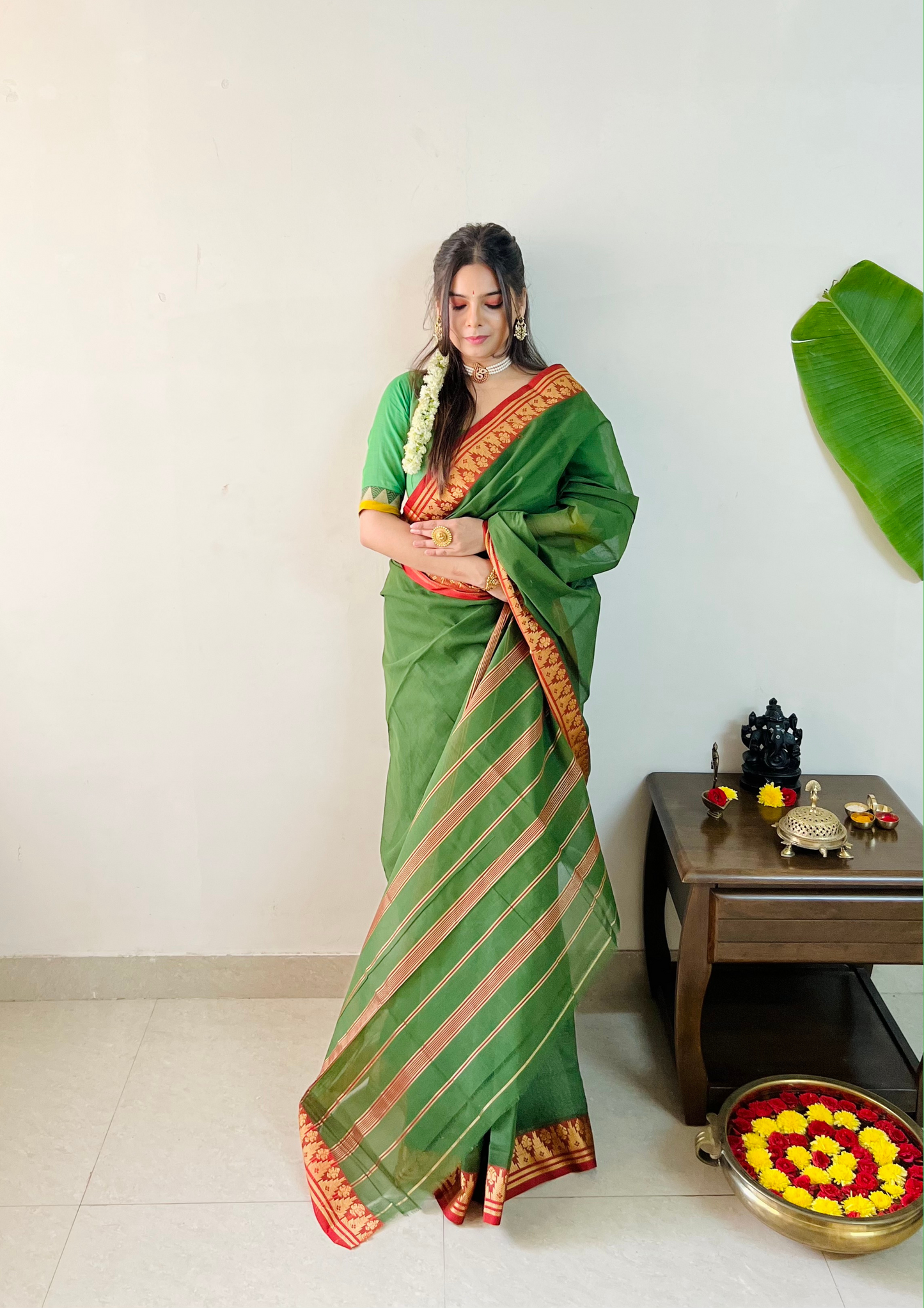 South Cotton Thread Border Saree