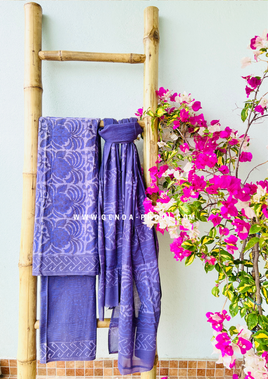 Handblock Print Cotton Dupatta Suit Set