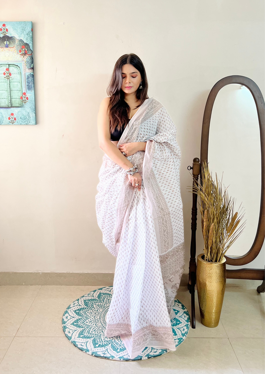 Buti Print Cotton Saree