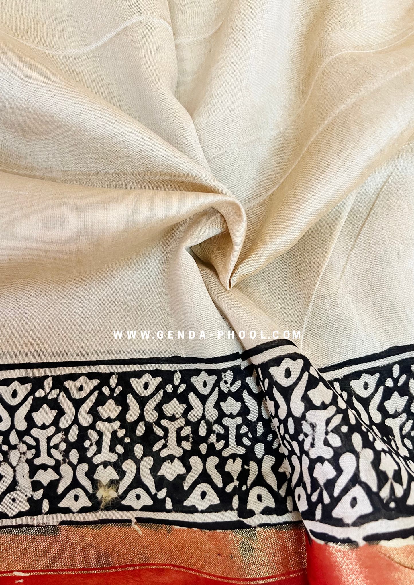 Handloom Kalamkari Handblock Printed Chanderi Silk Cotton Saree with Zari Border