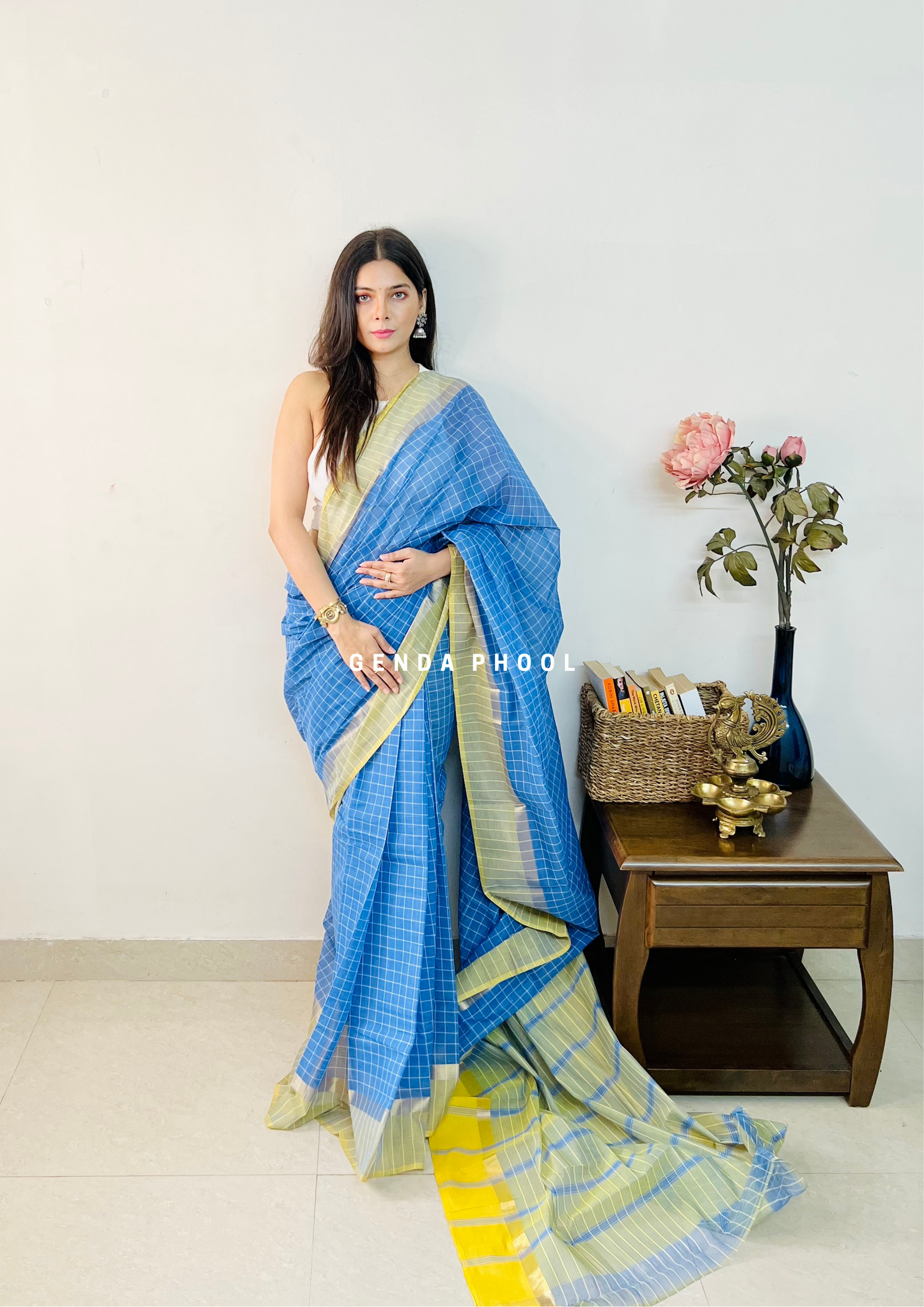 Handloom Kanchi Cotton Zari Border Saree