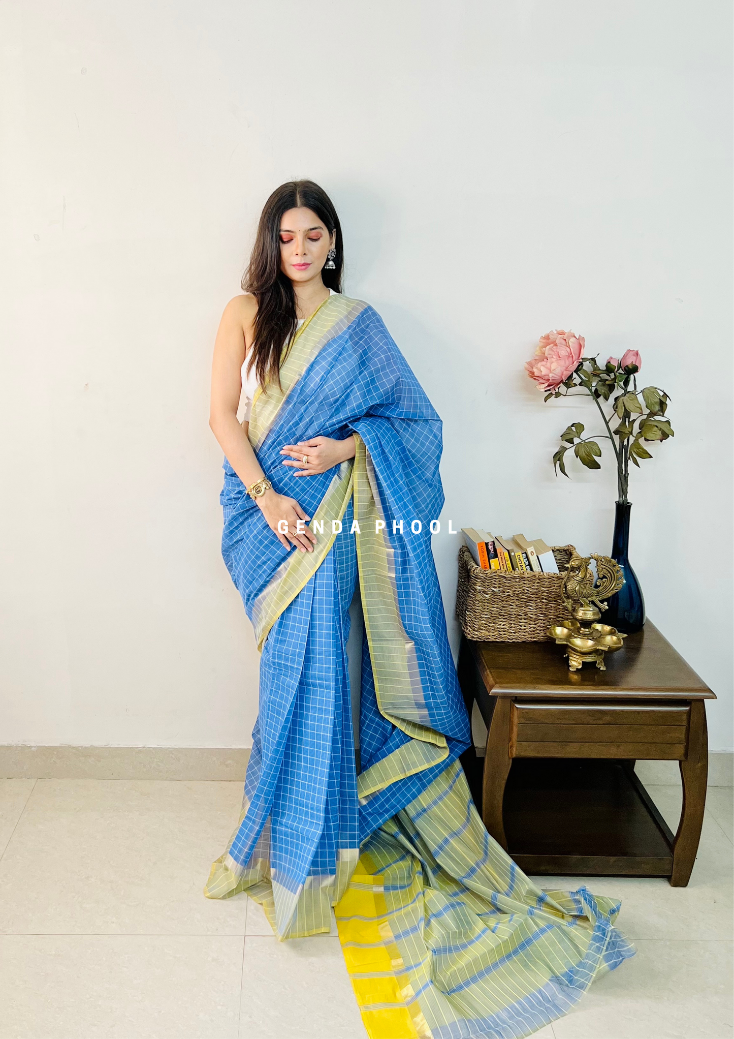 Handloom Kanchi Cotton Zari Border Saree