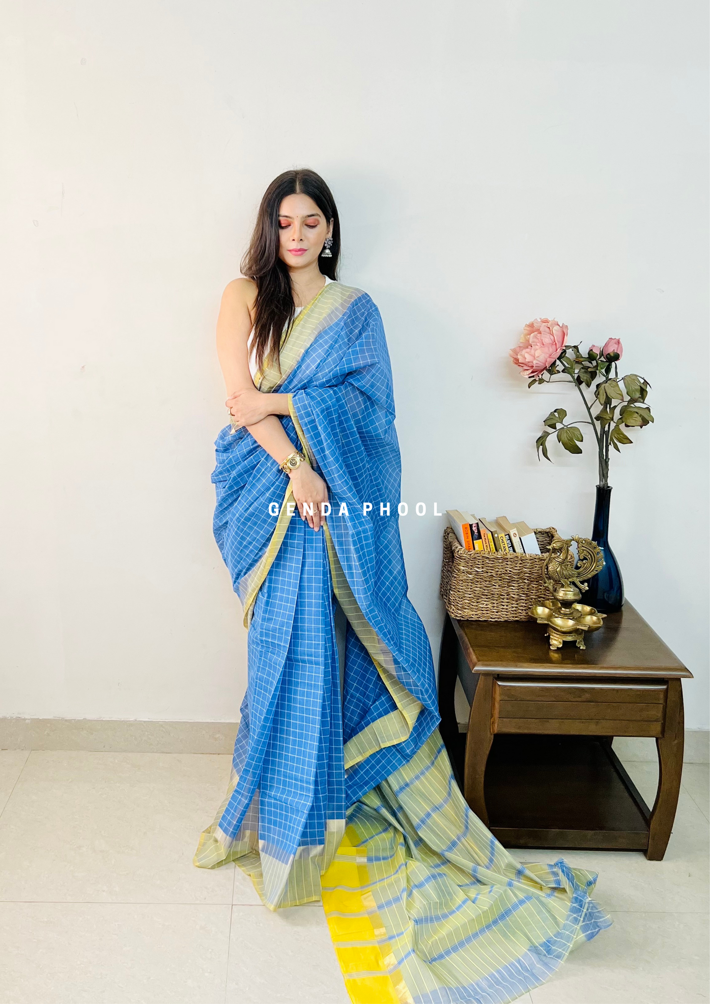 Handloom Kanchi Cotton Zari Border Saree