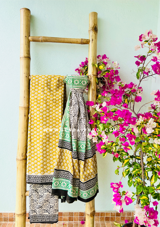 Handblock Print Cotton Dupatta Suit Set