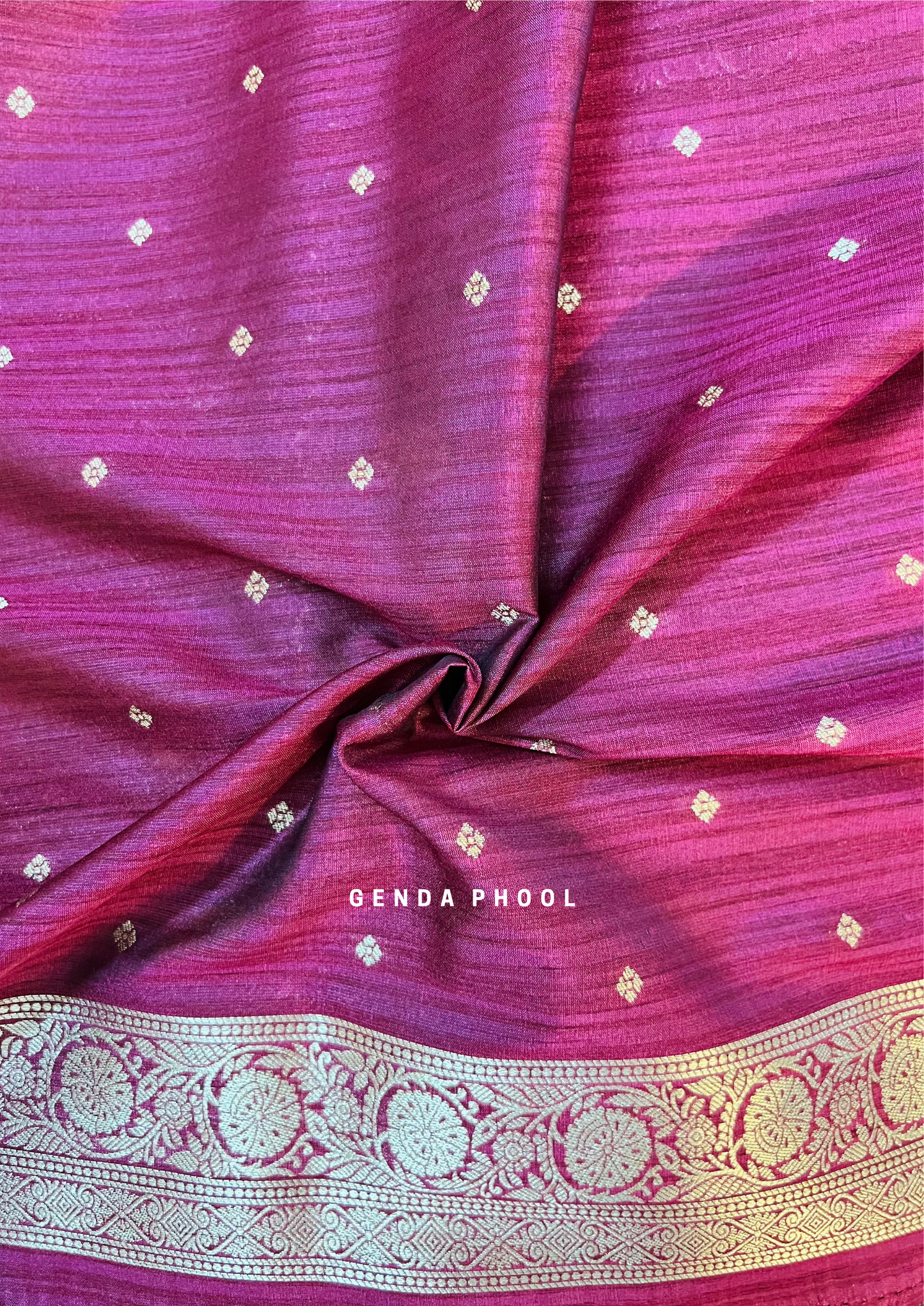 Tussar Silk Saree with Grand Zari Pallu and Thread butis