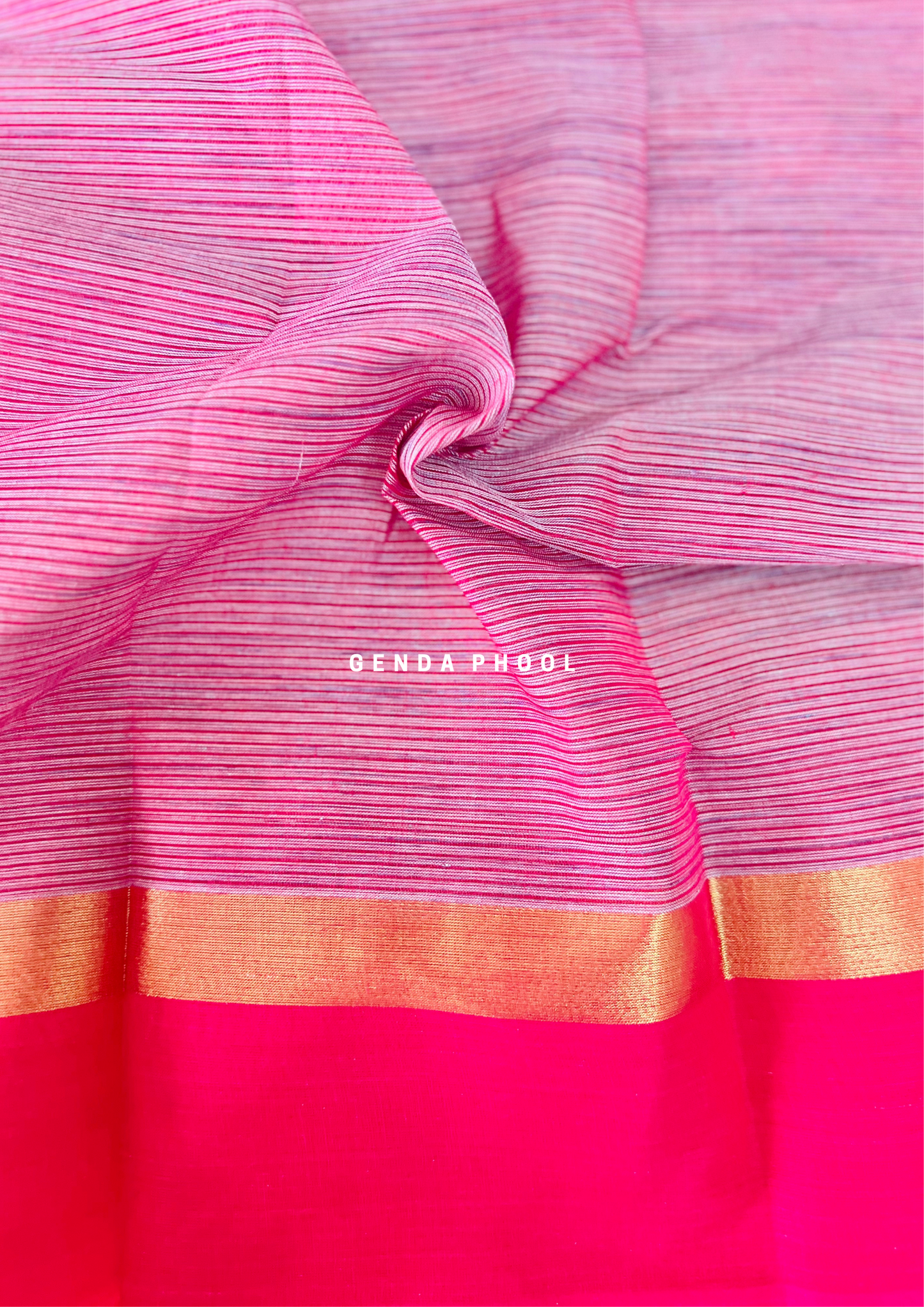 Handloom Kanchi Cotton Zari Border Saree