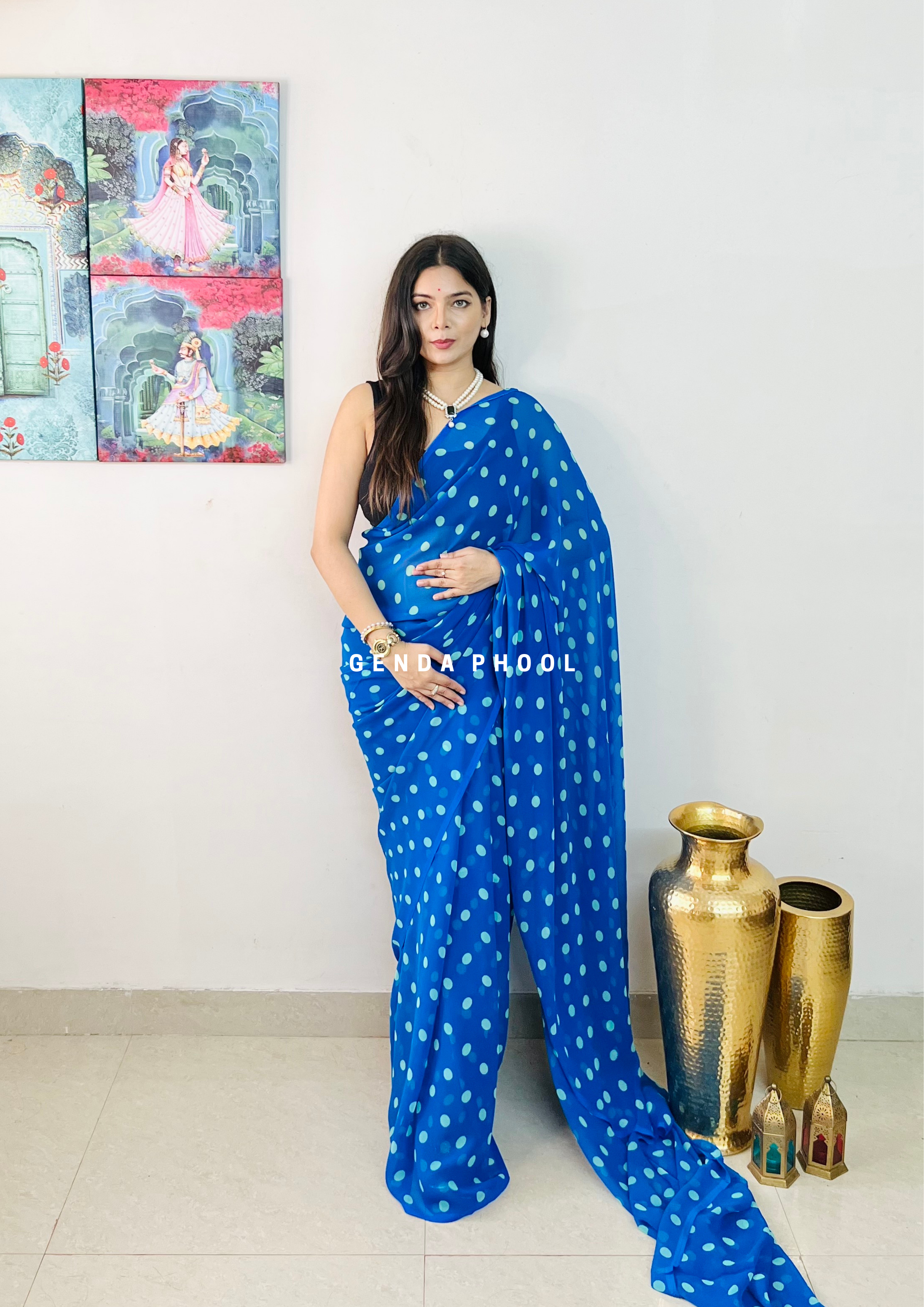 Casual, Party Wear Blue color Georgette fabric Saree : 1880837