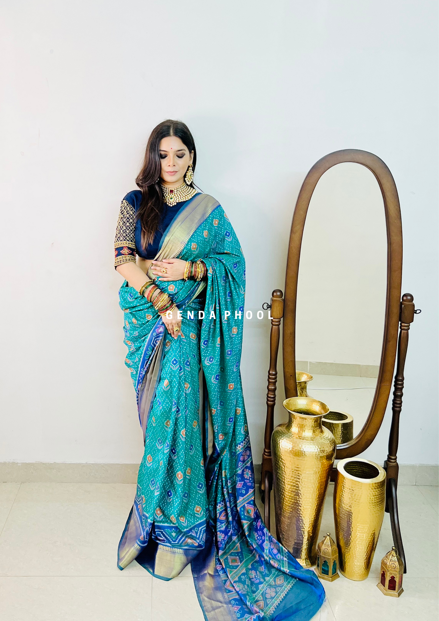 Patola Ikat Silk Saree with Zari Border