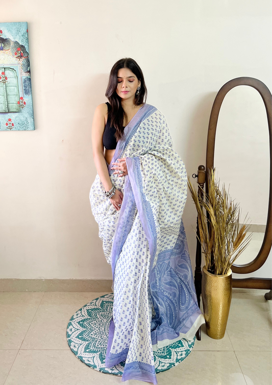 Buti Print Cotton Saree