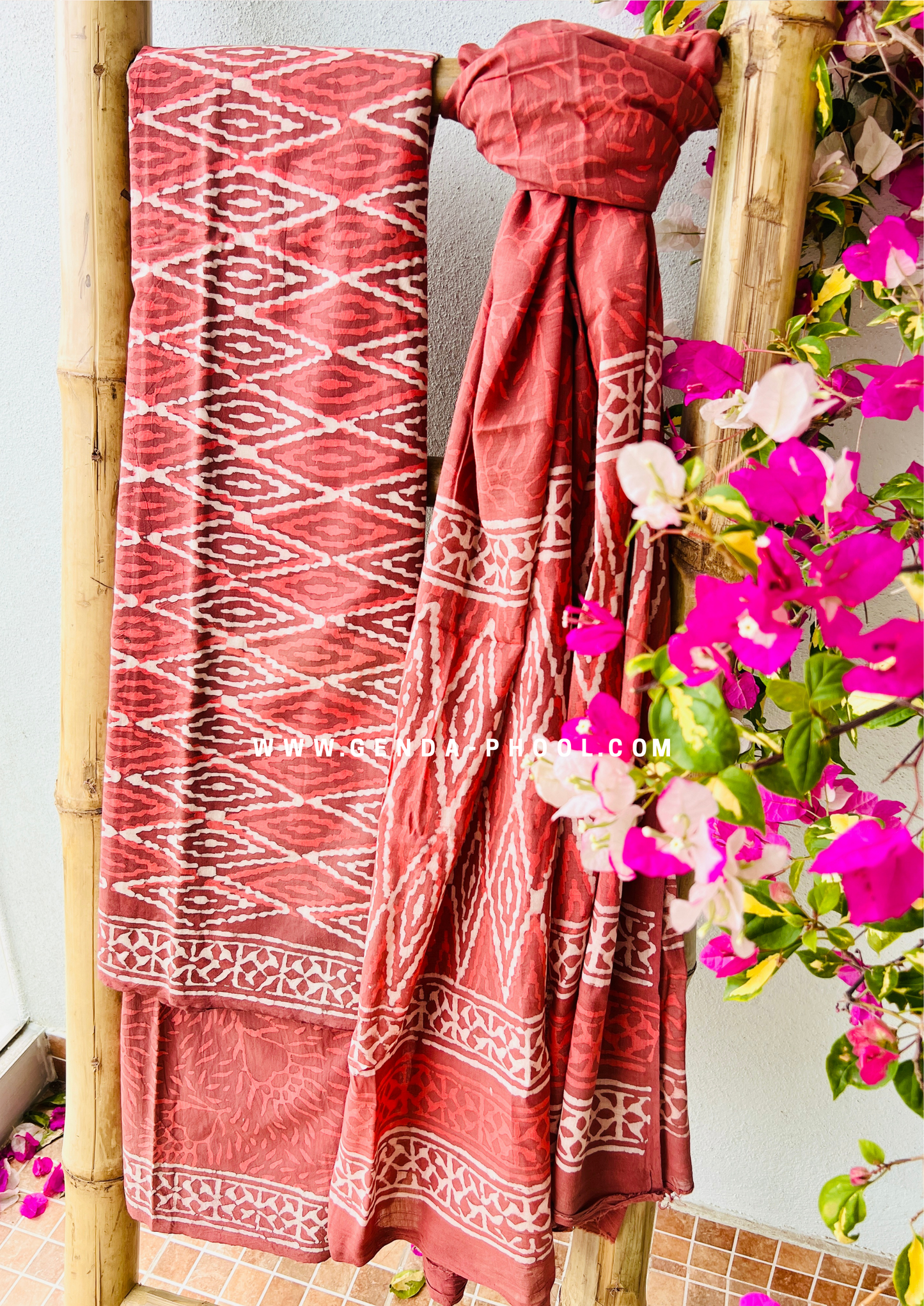 Handblock Print Cotton Dupatta Suit Set