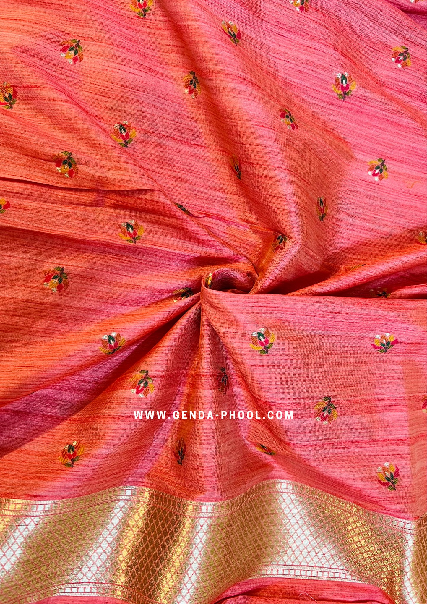 Tussar Silk Saree with Grand Zari Pallu and Thread butis