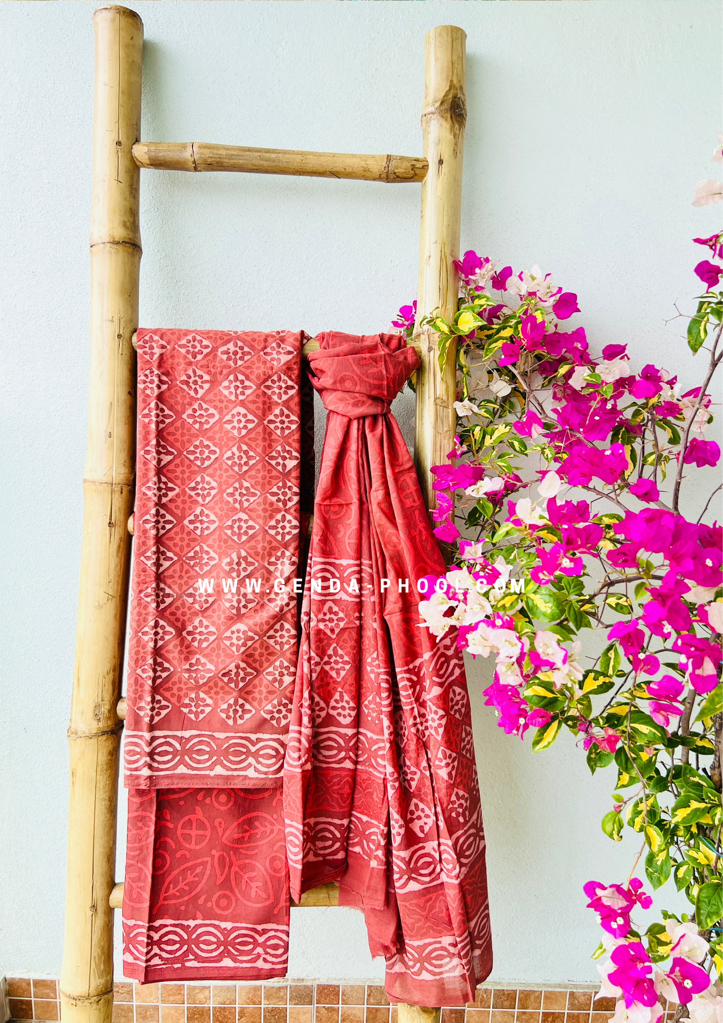 Handblock Print Cotton Dupatta Suit Set