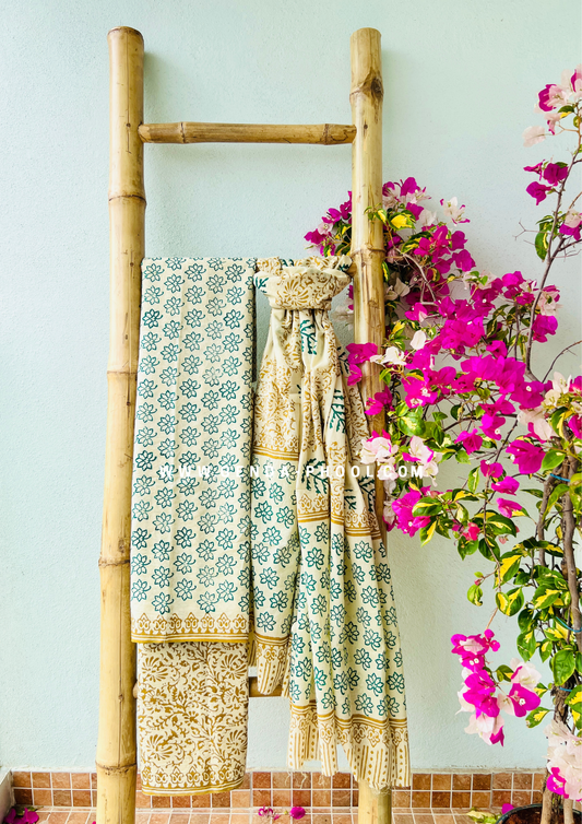 Handblock Print Cotton Dupatta Suit Set