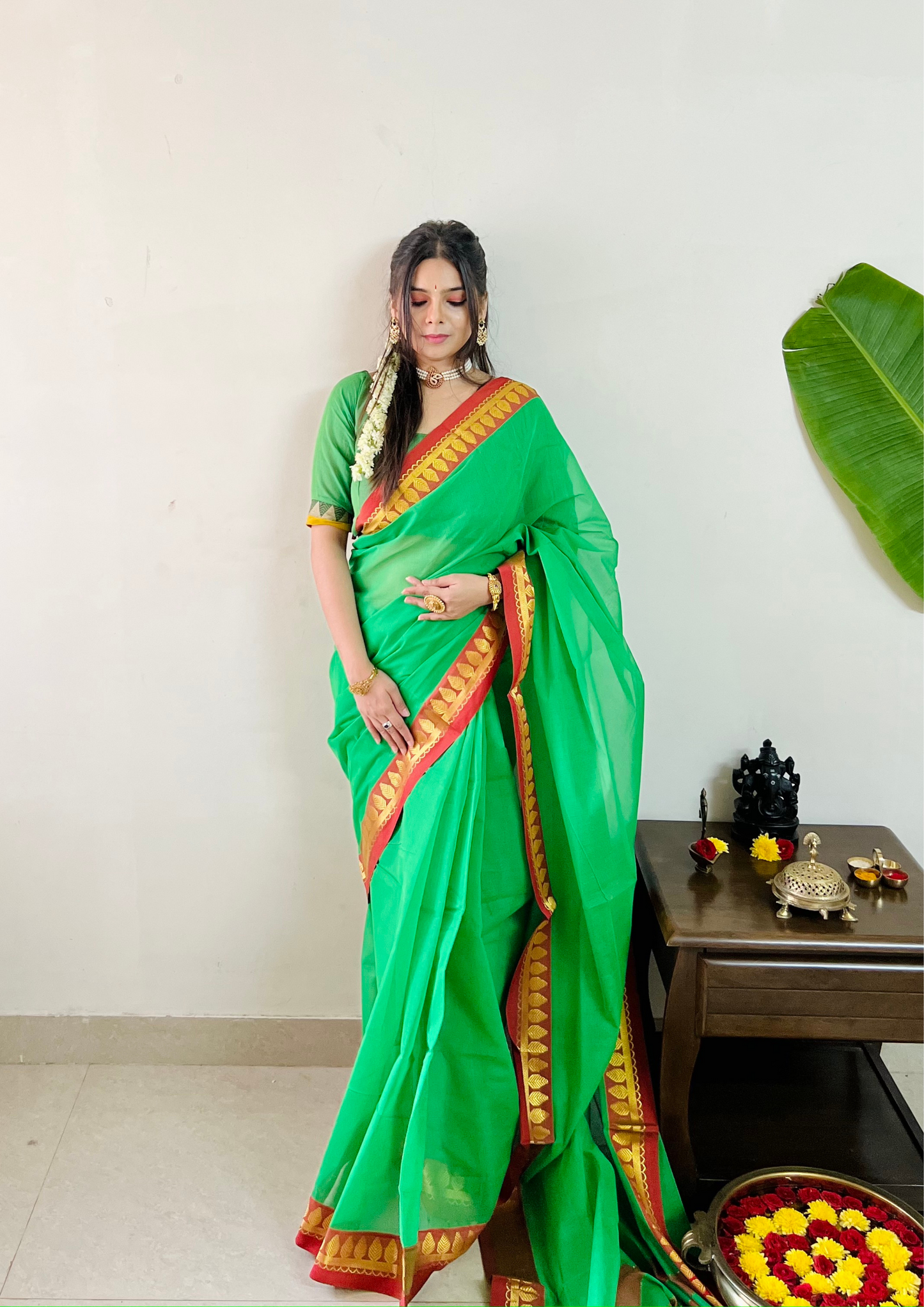 South Cotton Thread Border Saree