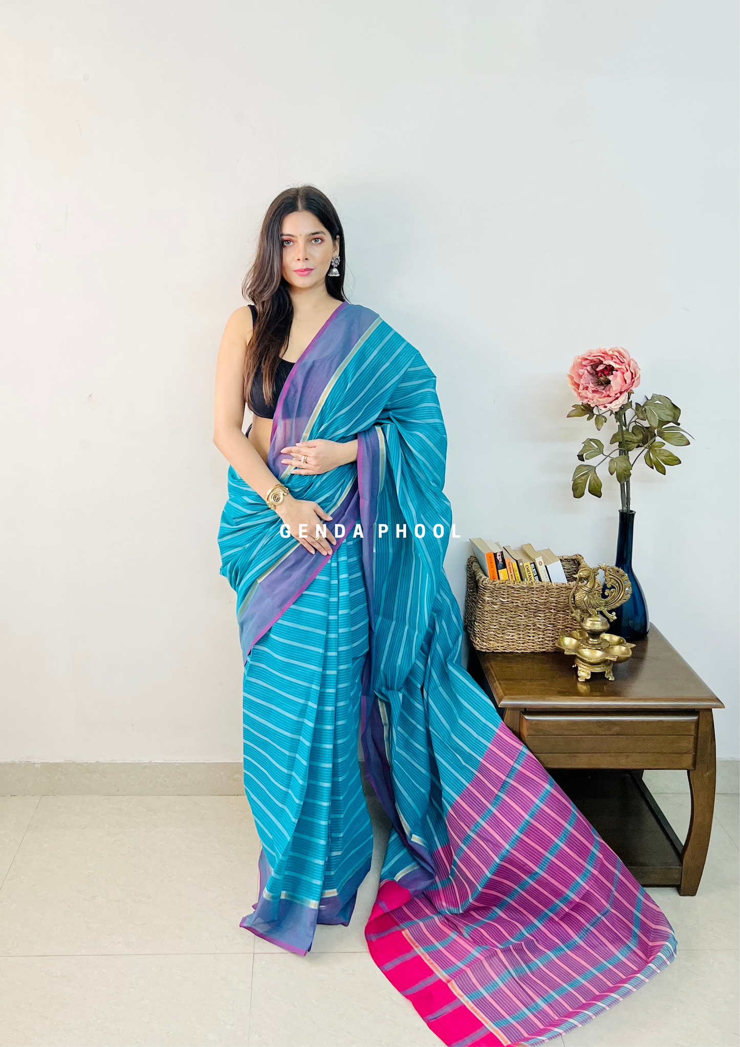 Handloom Kanchi Cotton Zari Border Saree