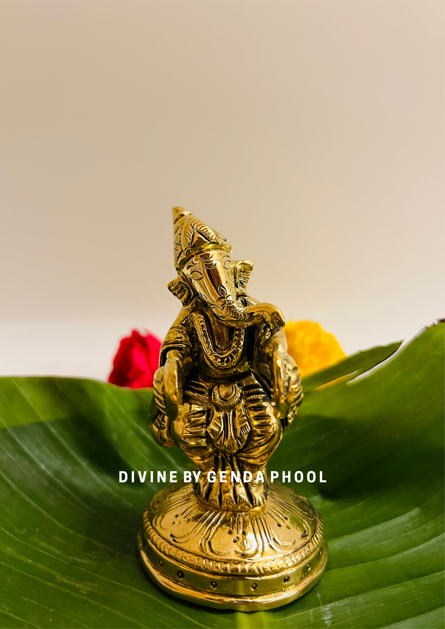 Handcrafted Antique Brass Musical Ganesha