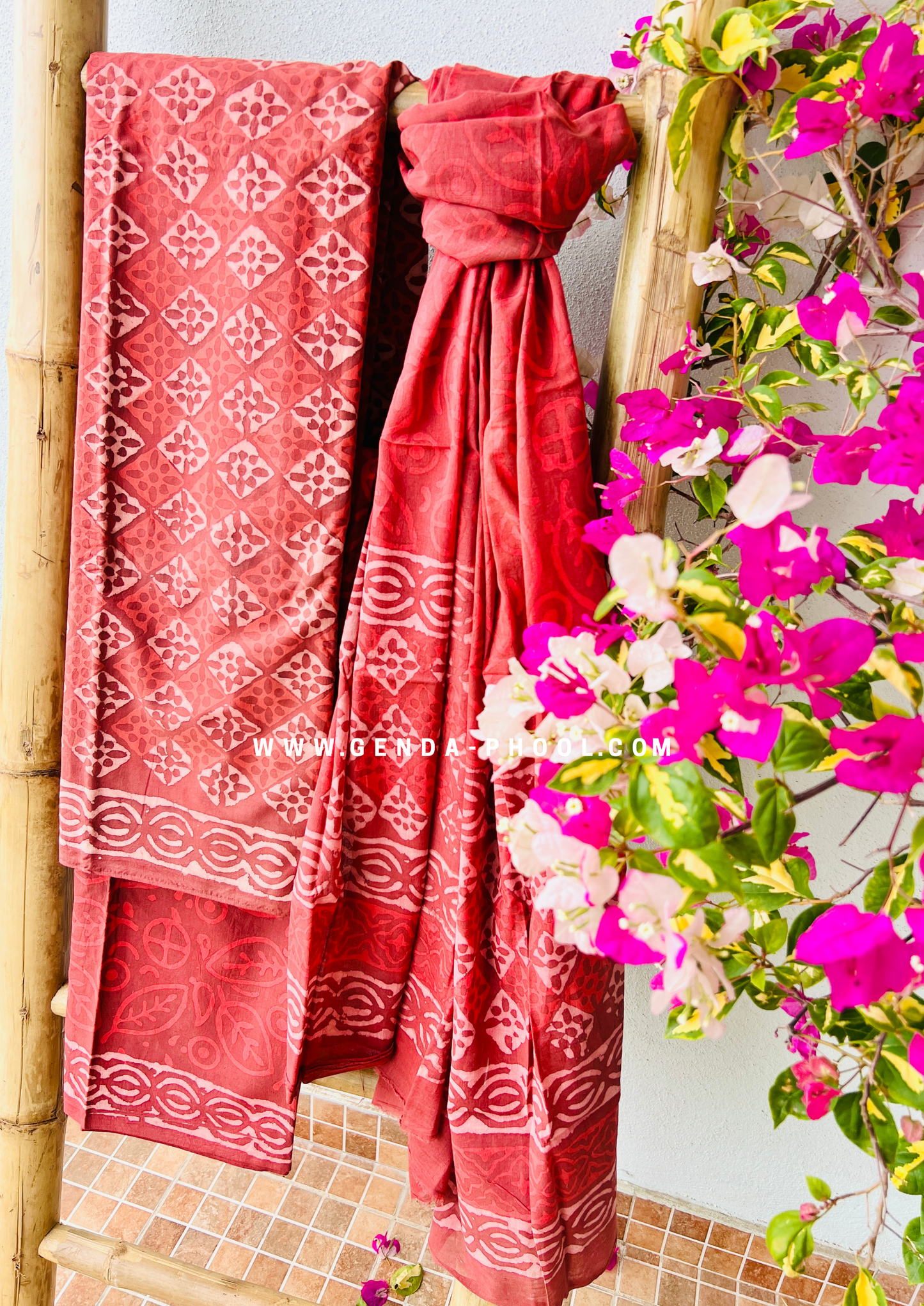 Handblock Print Cotton Dupatta Suit Set