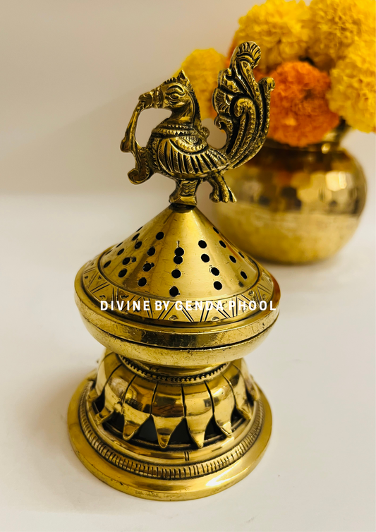 Handcrafted Antique Brass Dhoop Burner Incense Holder
