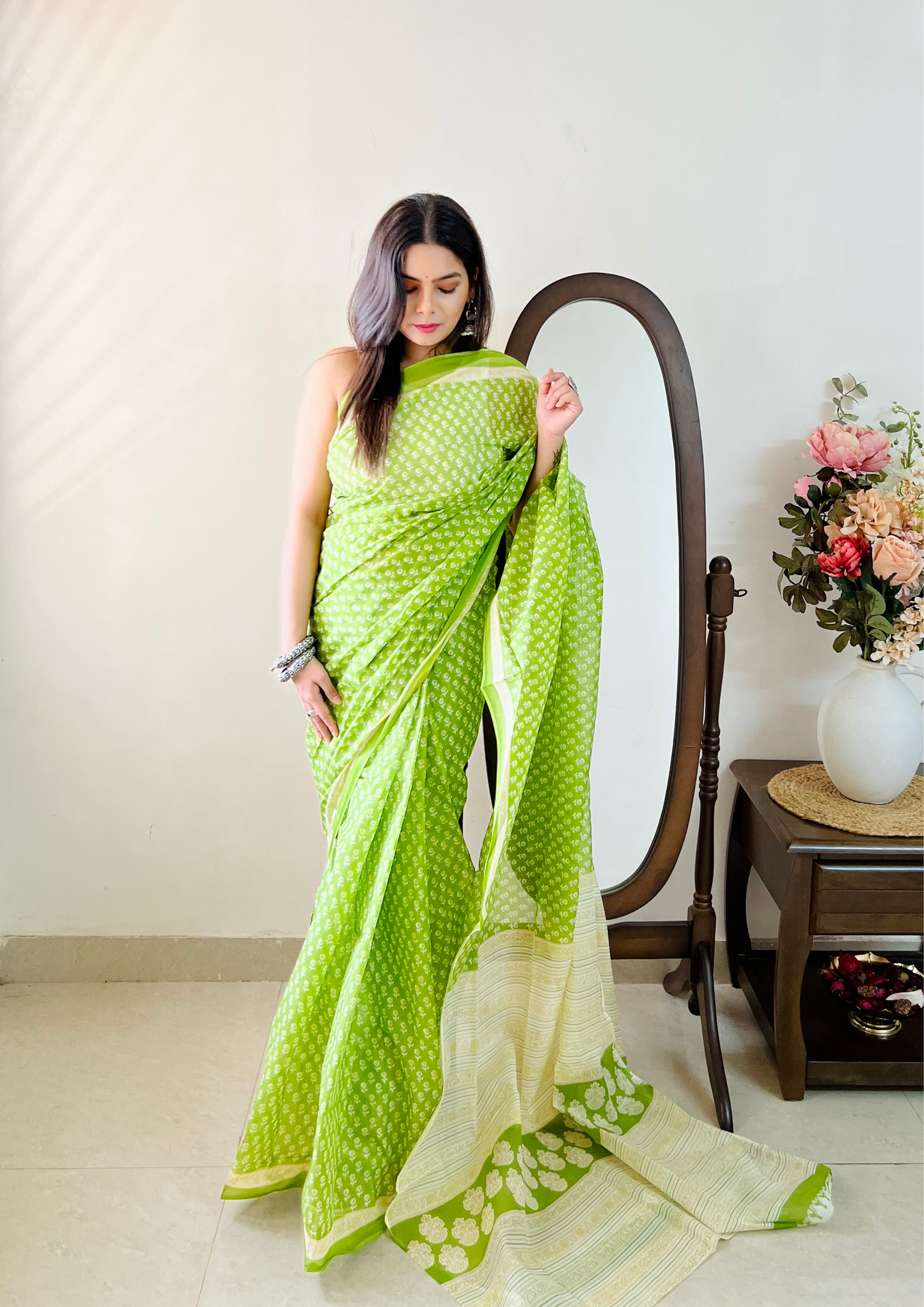 Sanganeri Print Pure Cotton Saree