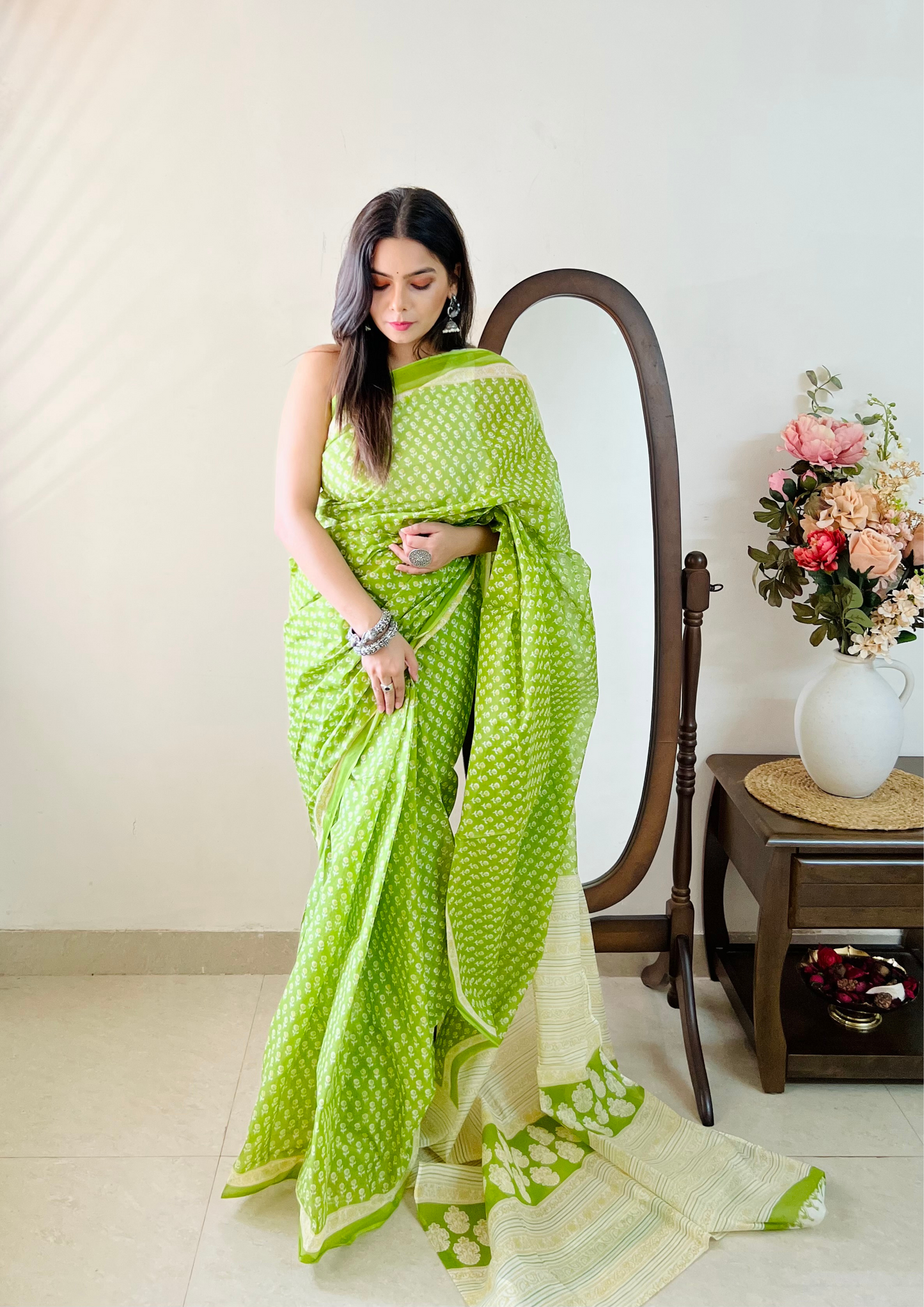 Sanganeri Print Pure Cotton Saree