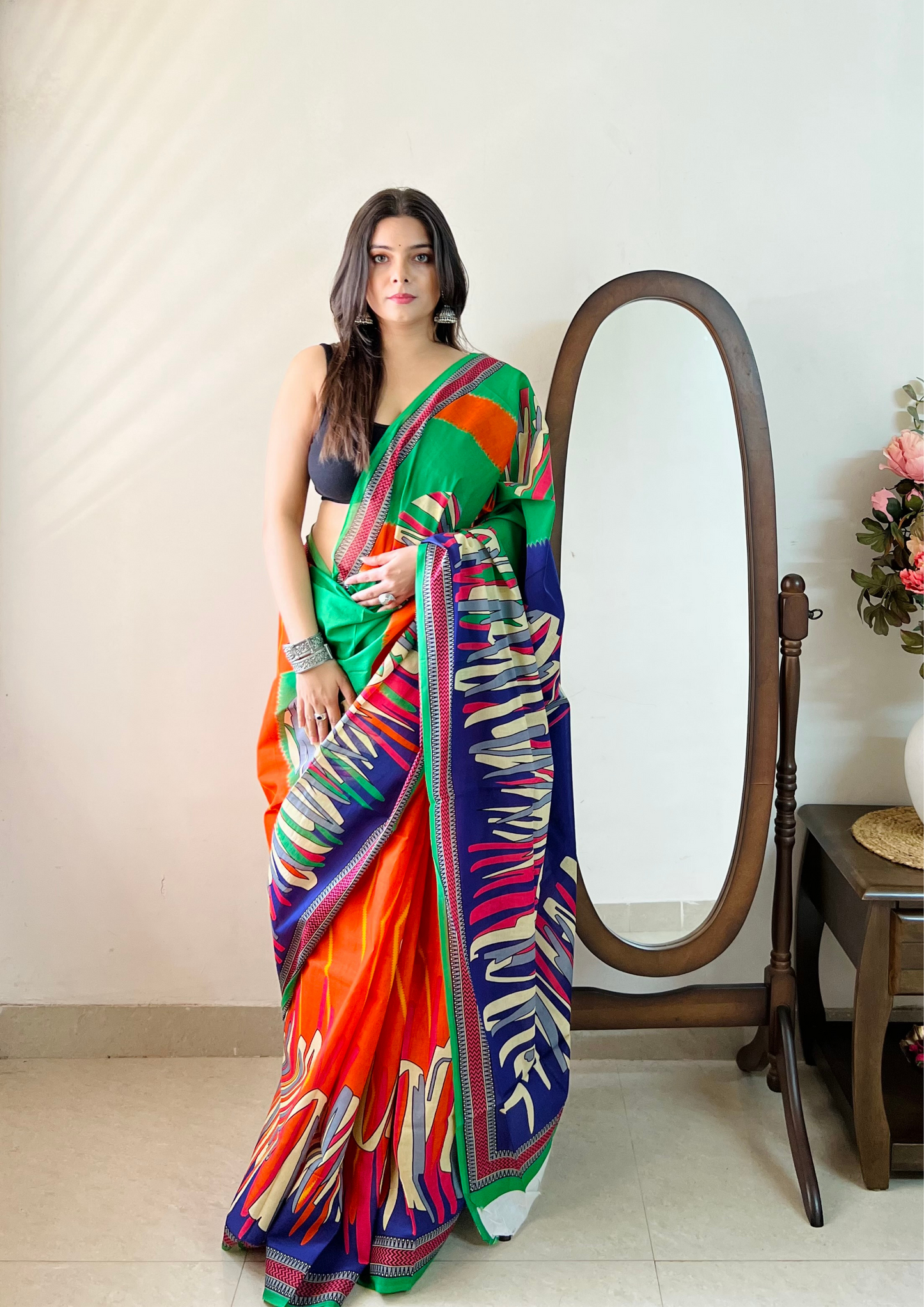 Multicoloured Malai Pure Cotton Saree