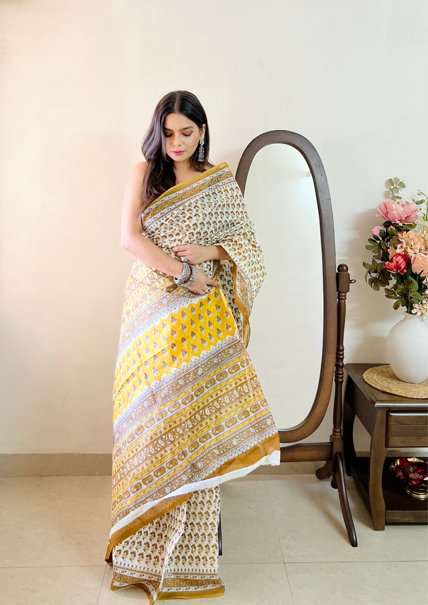 Sanganeri Print Pure Cotton Saree