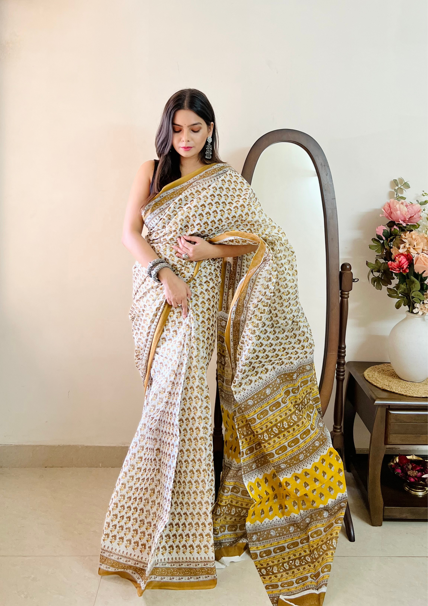 Sanganeri Print Pure Cotton Saree