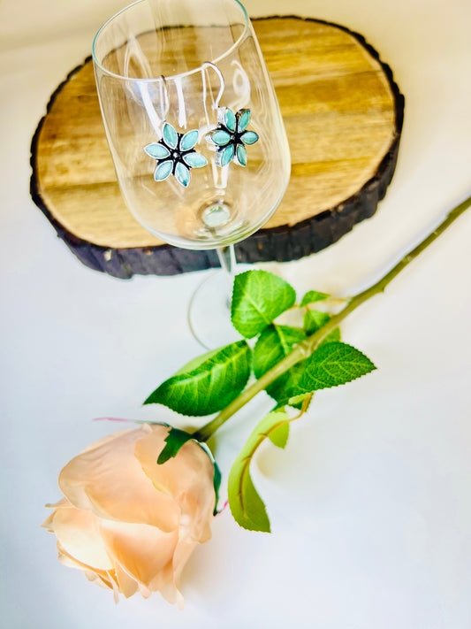 Aquamarine Dazzle German Silver Drops